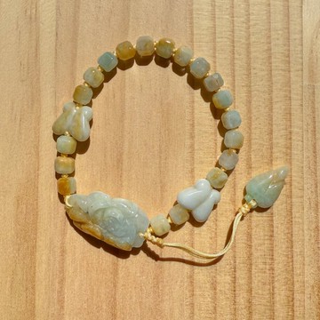 手工翡翠手鍊 - 琥珀晨光