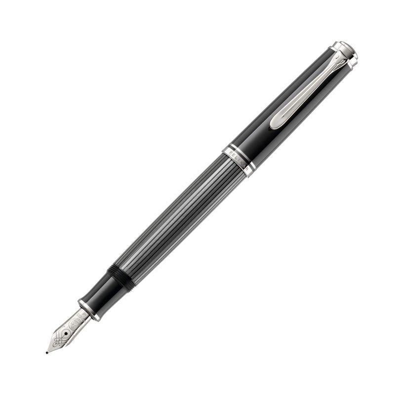 PELIKAN ペリカン 万年筆 M 中字 スーベレーン ブラックストライプ M605 吸入式 ペン先14金 正規輸入品