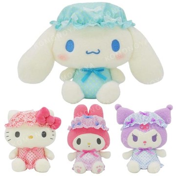 小禮堂 Sanrio 三麗鷗 絨毛玩偶娃娃S (點點睡帽) Kitty 美樂蒂 酷洛米 大耳狗