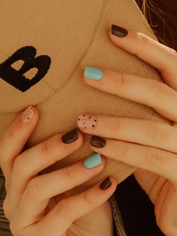 Resizable Nail Tip GREEN Choco (Short Square)