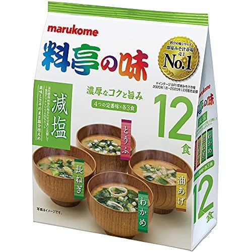 マルコメ お徳用 料亭の味みそ汁 減塩 即席味噌汁 12食×12袋