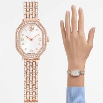 SWAROVSKI 施華洛世奇 Dextera Octagon 優雅水晶八角手錶 女錶 夏日煥新提案 送禮推薦-玫瑰金/32x23mm 5749449