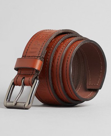 Superdry Men's Men's Mens Vintage Branded Belt, Tan Brown, Size: M