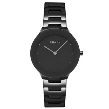 OBAKU 北歐極簡風淑女時尚腕錶-黑-V290LXBBSB-32mm