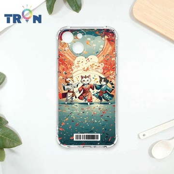 TRON IPhone 14 穿著和服跳舞的三隻花貓咪系列 四角防摔載具殼 軟殼 手機殼