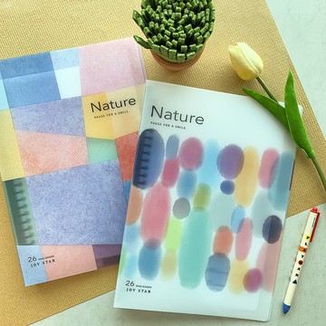 水彩風PP細版孔夾(26孔)。JBN-221。