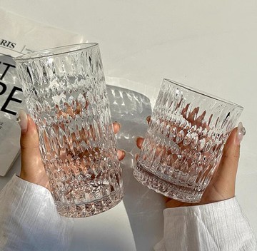 浮雕玻璃杯北歐高檔輕奢復古家用水杯果汁杯牛奶啤酒酒杯威士忌杯【繁星小鎮】