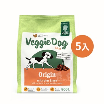 Green Petfood 德國綠自然 機能素食 紅扁豆 無麩質低敏成犬飼料 4.5KG (900g 5包)  (狗飼料 寵物飼料 狗乾糧 環保 綠色食品 減碳)