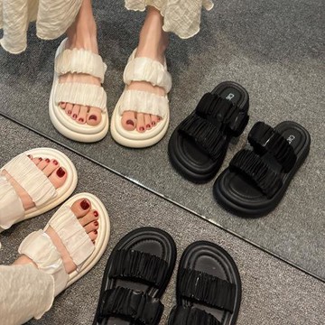 網紅超火涼拖鞋女款高級感2025新款夏季百搭厚底時尚外穿仙女風