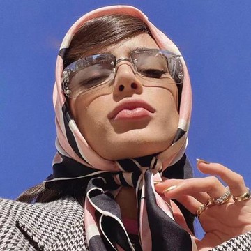 鑲鉆復古墨鏡方形千禧年中古y2k辣妹時尚太陽鏡男女拍照有質感潮