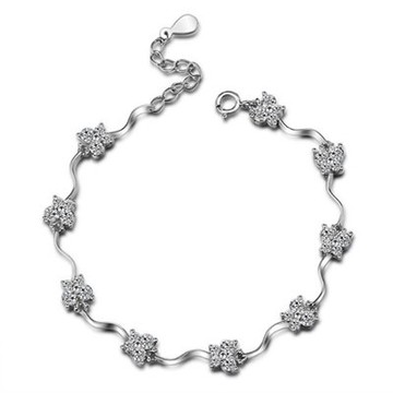 925純銀手鍊鑲鑽手環-精美別緻璀璨閃耀情人節生日禮物女飾品73ly12【獨家進口】【米蘭精品】