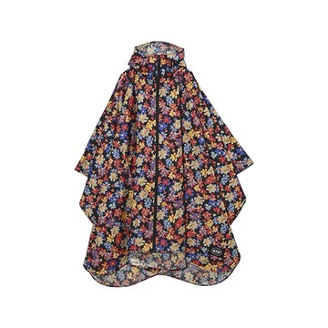 日本 KiU 休閒輕量斗篷雨衣K405-繽紛花朵 前長94cm 後長105cm  (JN4018)