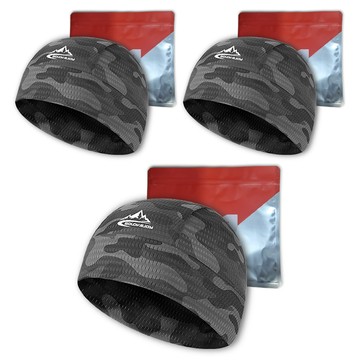 GOLOV.EJOy 自行車騎行安全帽內襯帽  3個  迷彩灰  26 x 19 cm