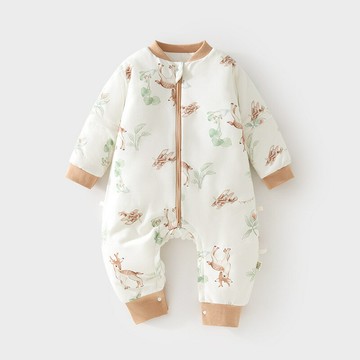 嬰兒恒溫睡袋加棉秋冬120克夾棉寶寶分腿睡衣新生兒拉鏈式多功能鑫弘-萌寶童裝可開發票