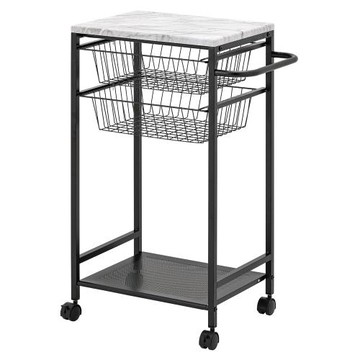 【H&R安室家】多功能雙層收納行動推車 KCF07(活動推車 置物推車 收納推車)