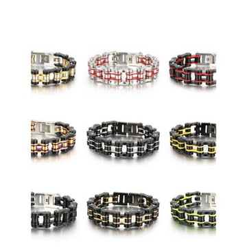 歐美個性潮流酷男鈦鋼摩托車單車機車鏈條霸氣男女情侶手鏈手腕