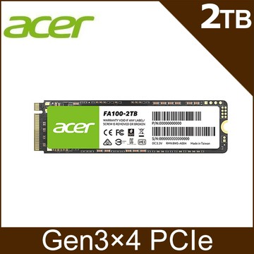 Acer 宏碁 FA100 2TB PCIe M.2  SSD固態硬碟