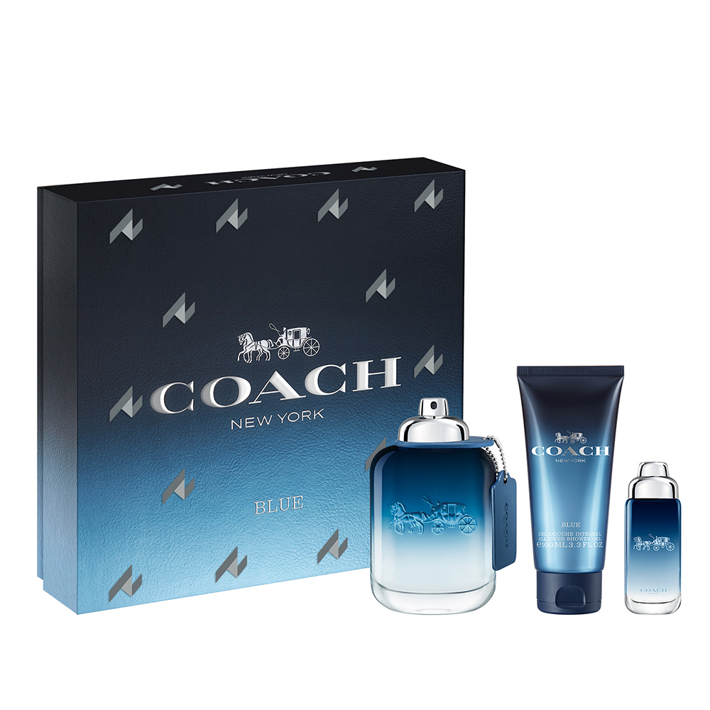 【COACH】時尚藍調淡香水禮盒(淡香水100ml+15ml+沐浴精100ml.附紙袋)