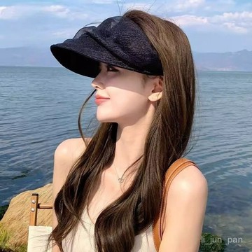 🔥臺灣出貨🔥遮陽防曬空頂帽夏遮陽帽高定係列設計師韓版氣質款芭蕾風泡泡髮箍