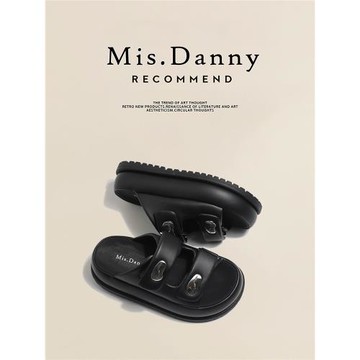 與愛私奔拖鞋女夏2025新款外穿網紅時尚海邊沙灘厚底休閑運動涼拖