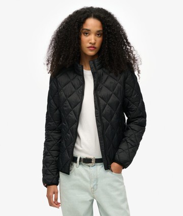 Superdry Women's Diamond Quilt Fuji Lite Jacket Black Size: 10