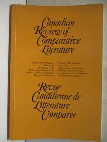 【書寶二手書T4／文學_OXB】Canadian Review of Comparative Literature