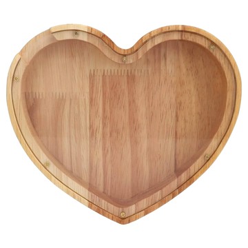 木質存錢筒 字母造型 透明壓克力面板  木色  1個