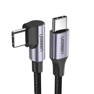 UGREEN 綠聯 快充電競傳輸線 USB-C/Type-C 3A 公對公編織金屬版  1m  1條  黑色