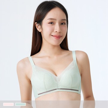 石墨烯無鋼圈【A~B罩杯】清新花語 均勻微加厚集中 內衣 9632