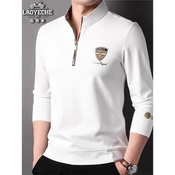 老爺車秋季男士立領半拉鏈衛衣男休閑多色長袖t恤衫男大碼上衣潮