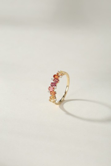 0.8ct彩色藍寶石彩色剛玉戒指鸚鵡秋天輕珠寶楓葉18k金藍寶石戒指