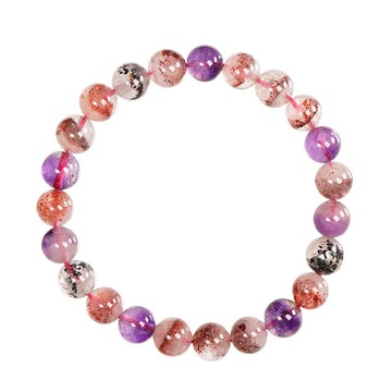 【正佳珠寶】超七 高品聚寶盆彩超七 7.9-8.4mm 超七水晶手珠