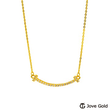 JoveGold漾金飾 愛的拋物線黃金項鍊
