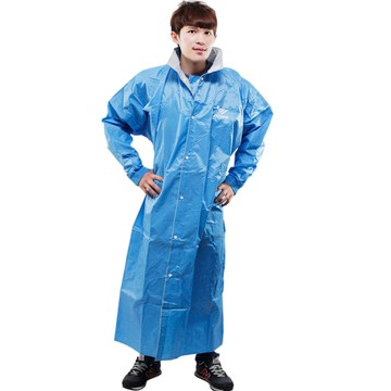 JUMP 新二代前開素色雨衣-藍色-超大5XL+通用鞋套