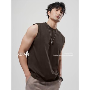 續點「涼感速干」索羅娜背心防曬男款無袖t恤運動健身抗菌坎肩