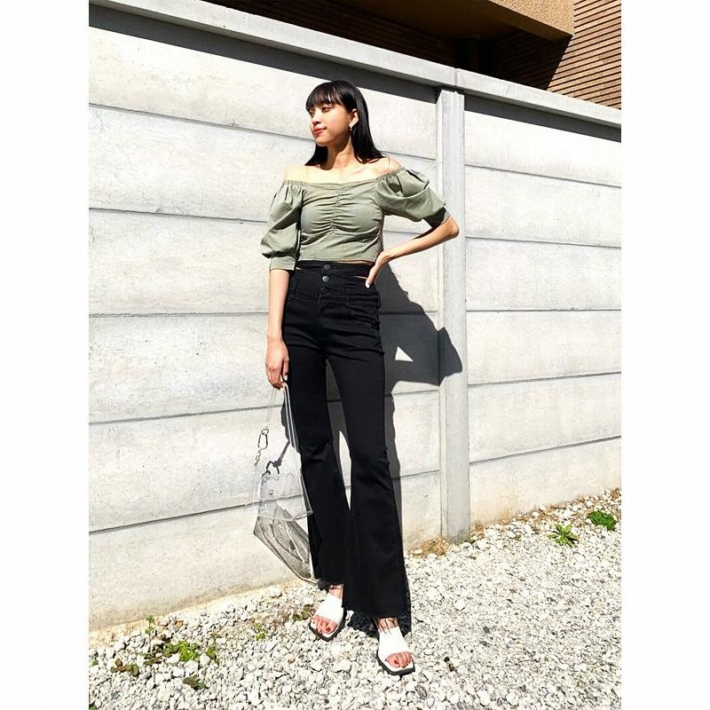 EMODA エモダ デニムパンツ レディース サイドオープン ハイ