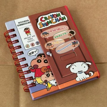 臺灣出貨💥小紅書同款蠟筆小新磁吸筆記本學生學習線圈本便攜磁吸扣口袋本