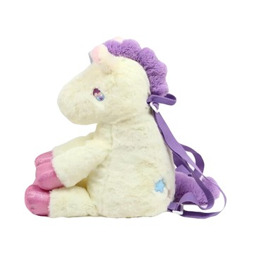 Mother garden 萌兔桃桃 毛絨背包  33 × 26.5cm  白色 獨角獸