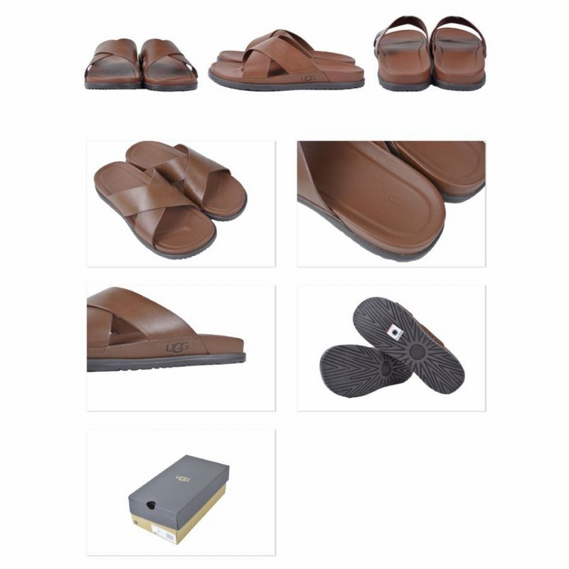 UGG Wainscott slide サンダル メンズ レザー アグ UGG サンダル メンズ 夏 ブランド レザー コンフォートサンダル