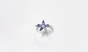 丹泉石花戒指 925純銀 手工鑲嵌