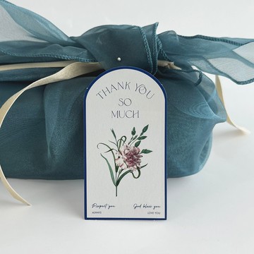 藍拱花卡片 (40張)