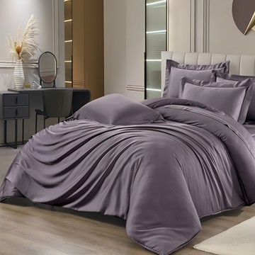 貝淇小舖 60支頂級日旅素色天絲 單人  被套 + 床墊套 + 枕套組  床包105 x 188cm + 被套182 x 212cm + 枕套47 x 75cm  落日紫