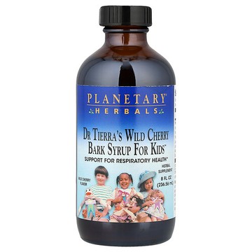 Planetary Herbals, Dr. Tierra 野櫻桃樹皮糖漿，兒童，野櫻桃味，8 液量盎司（236.56 毫升）