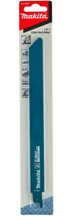 MAKITA 牧田 D-51661 軍刀鋸片 長度 9吋 225mm 2片 複合金屬 金屬 管材 型材