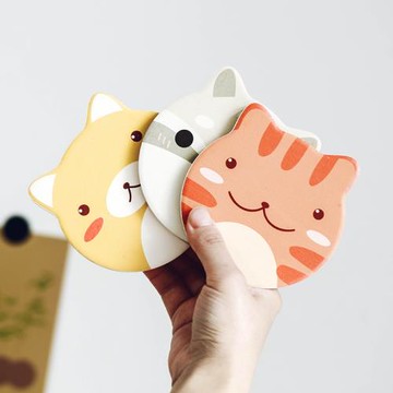 原來是泥 可愛ins風卡通創意家用硅藻土杯墊吸水隔熱防滑防燙墊子