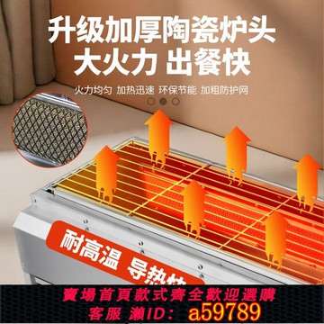 【台灣公司 可打統編】【易清潔衛生】燃氣燒烤爐子商用無煙側烤不銹鋼商用擺攤煤氣液化氣戶外烤串