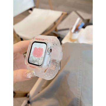 《台灣出貨》適用 APPLE WATCH 果凍冰塊錶帶 一體錶帶 運動錶帶 防水錶帶 S8 SE 45mm 女士錶帶