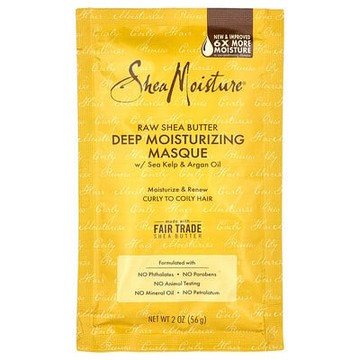 SheaMoisture, 未加工乳木果油，深層護理面膜，含海藻和摩洛哥堅果油，2 盎司（56 克）