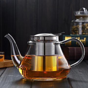 品一恒茶具耐熱功夫茶具 透明手工玻璃茶壺養生壺不銹鋼內膽