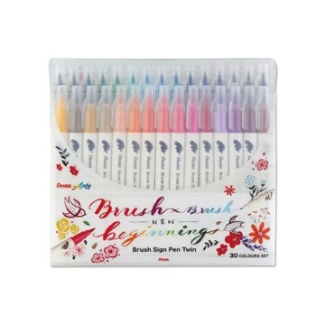Pentel 飛龍 SESW30C-30 雙頭柔繪筆套組 (30色裝)【APP滿額下單10%點數(單一帳號最高5000點)】1/31止